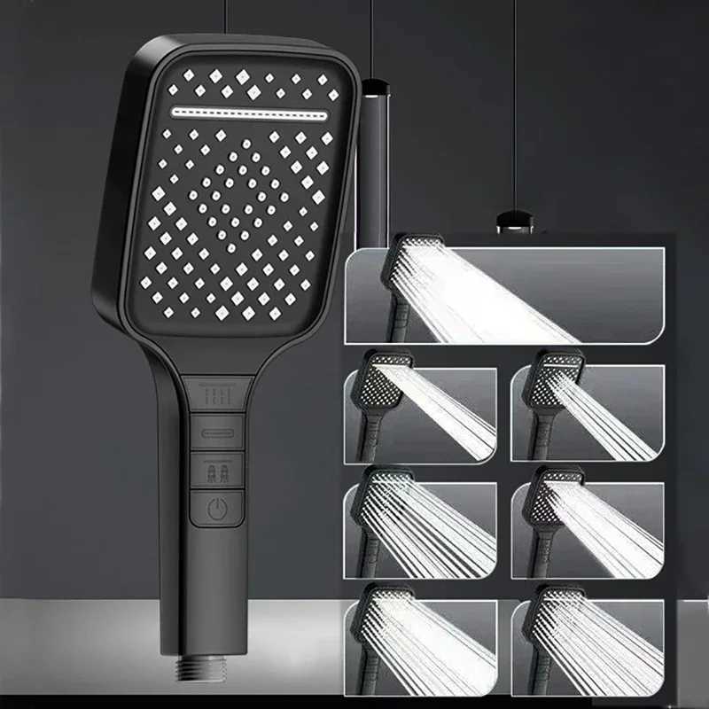 7 Modes Large Shower Head Adjustable One Key Stop Bathroom High-pressure Water-saving Shower Mixer Nozzles Bathroom AccessoriesM251120