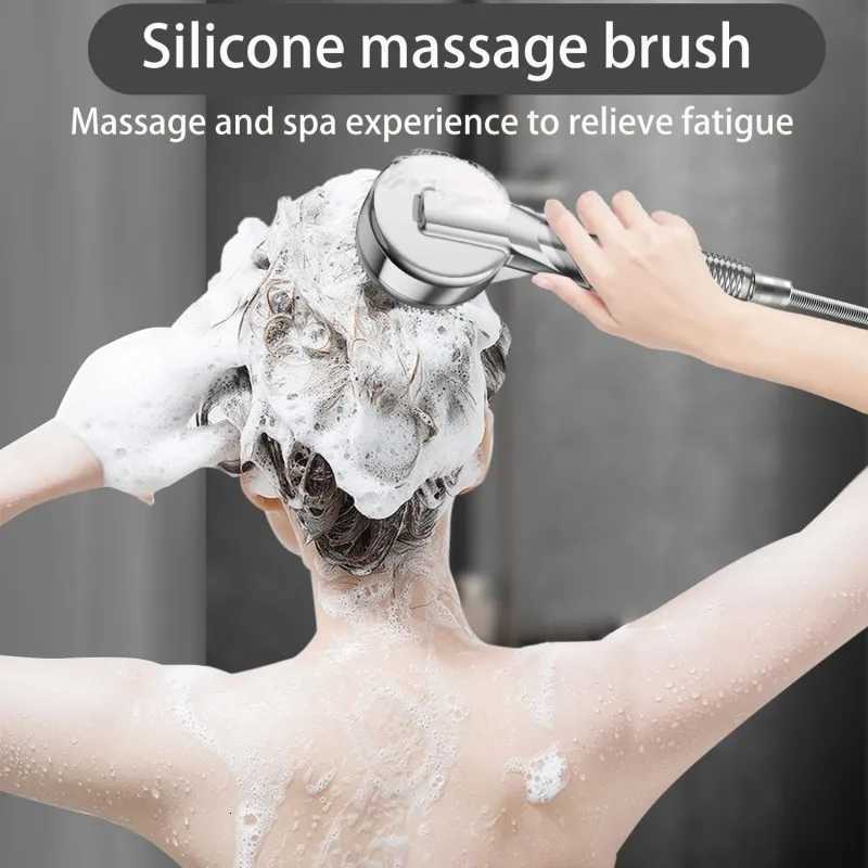 1Pc Filtered Supercharged Shower Head 4 Modes Booster Shower Head Multi-functional Home Shower Bathroom Bath AccessoriesM251120