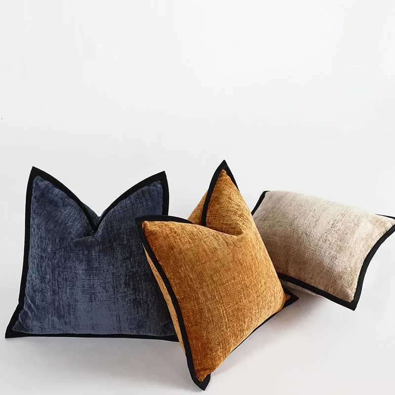 Pillow Case Nordic Thick Chenier Cover Square Solid Color Pressed Edge Case Advanced Luxury Home Decor Cushion Cover for Sofa C251120