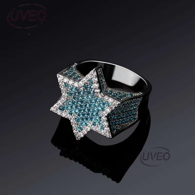 Luxury Designer Men's Ring High Quality Hexagonal Frappuccino VVS Moissanite Ring Fashion Hip Hop Ring Jewelry FREE shipping