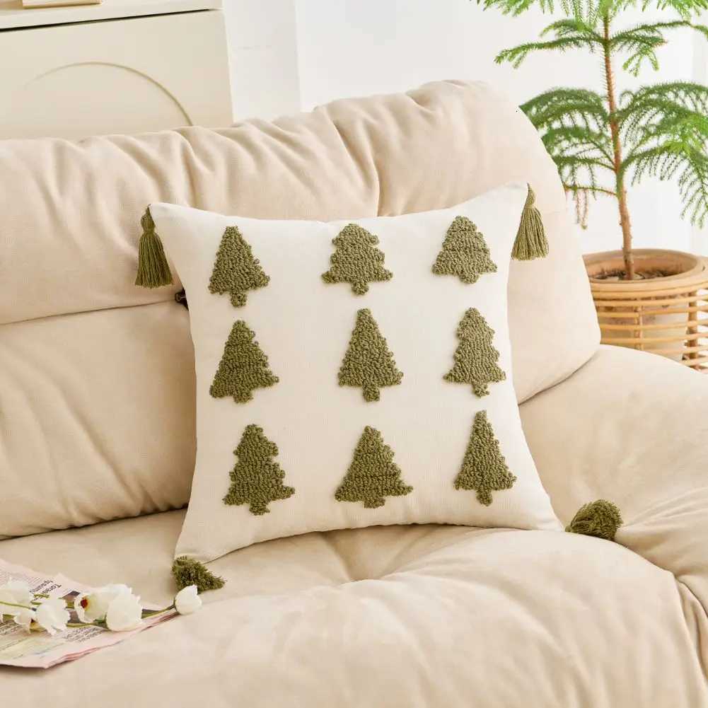 Pillow Case 1PC Christmas Cushion Cover Tufting Cover for Living Room Sofa Tassel case Holiday Decor 45x45/30x50cm C251120