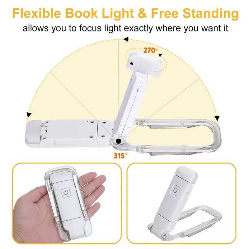 Mini Light Reading Clip Light LED Small Night Light USB Charging Adjustable Brightness Eye Protection Portable M251120