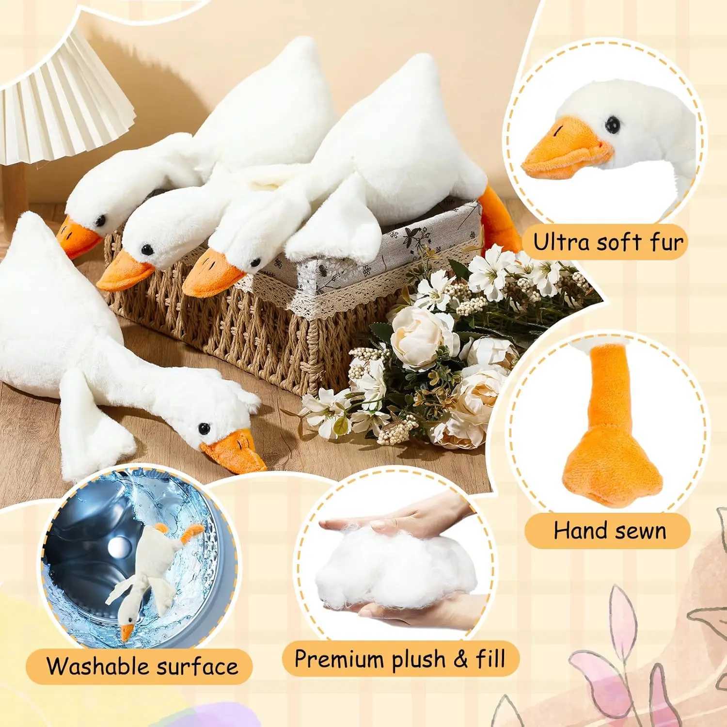 6/16PCS One Silly Goose Party Favors Stuffed Animal Plush Toy Baby Shower Birthday Party Gifts Size25CM G251120