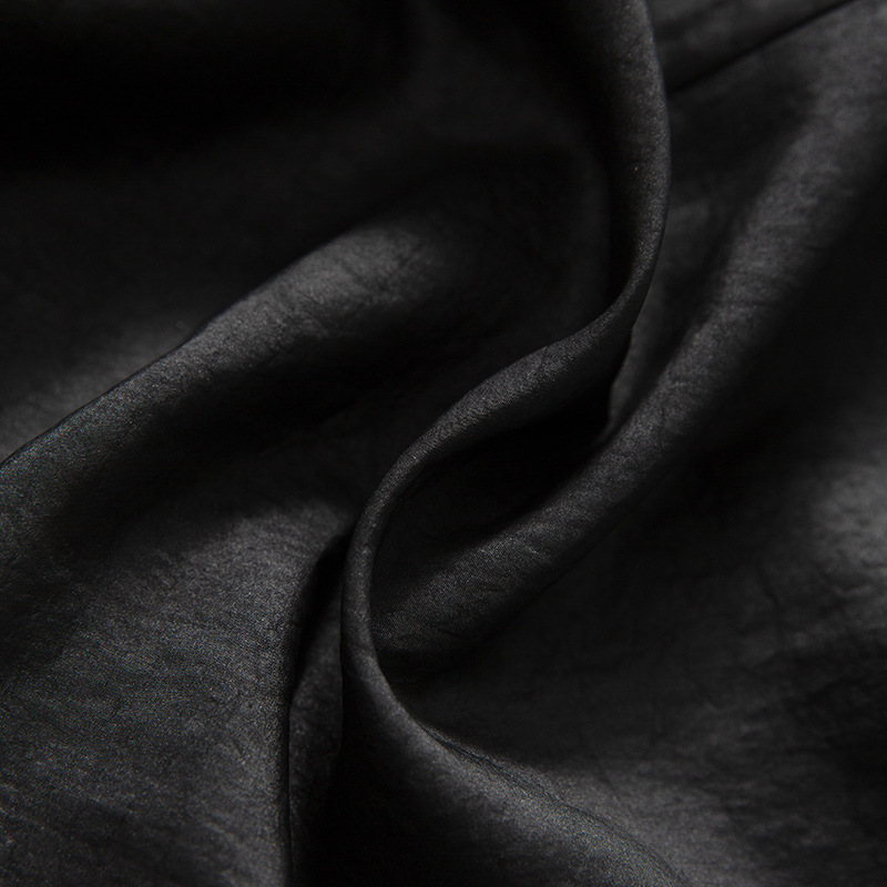 L9190 High Quality Silk Xiangyunsha Turtle Crack Dress Women's Mulberry Silk Long Sleeve Dress Black