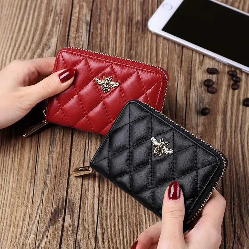 Wallet womens leather new womens card bag short anti-theft brush small pocket purse money clip fashion womens bagW251120