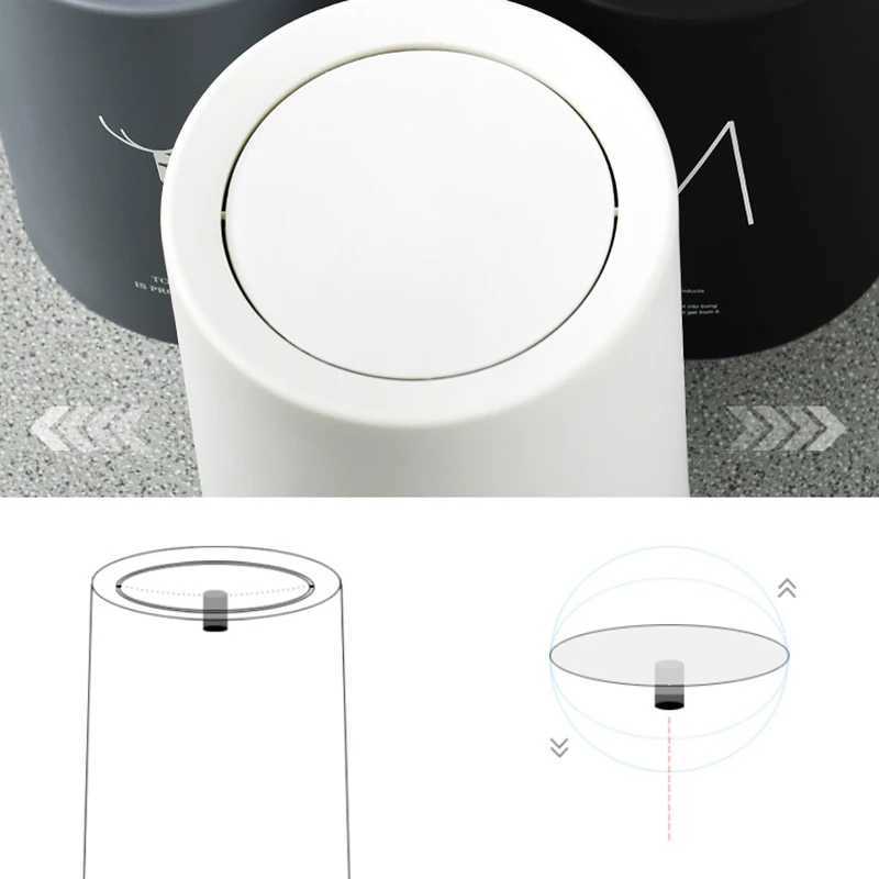 8L Nordic Simple Plastic Trash Can Office Bathroom Kitchen Trash Bin Living Room Bedroom Garbage Household Waste Bin With Lid C251120