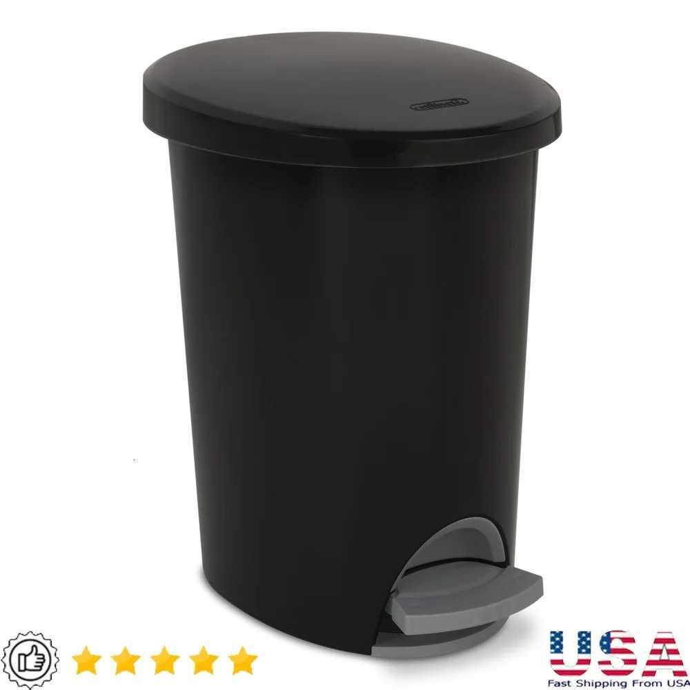 Hands-Free 26 Gallon Step-On Trash Can Plastic Wastebasket Narrow Spaces Indoor Use Bathroom Kitchen Bedroom C251120