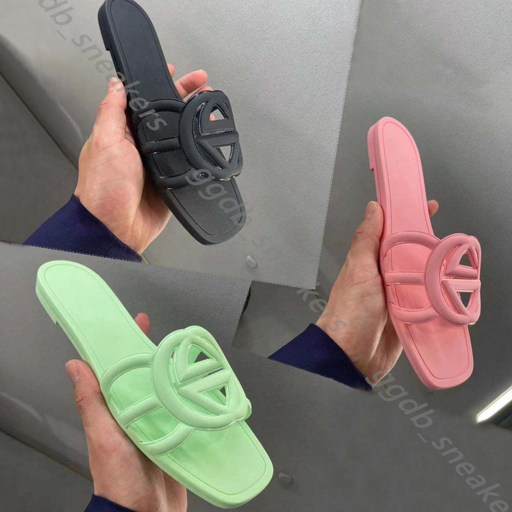 Women's Designer Slip-On Slide Shoes - Comfortable Beach Jelly Footwear with Rubber Sole & Elegant Design