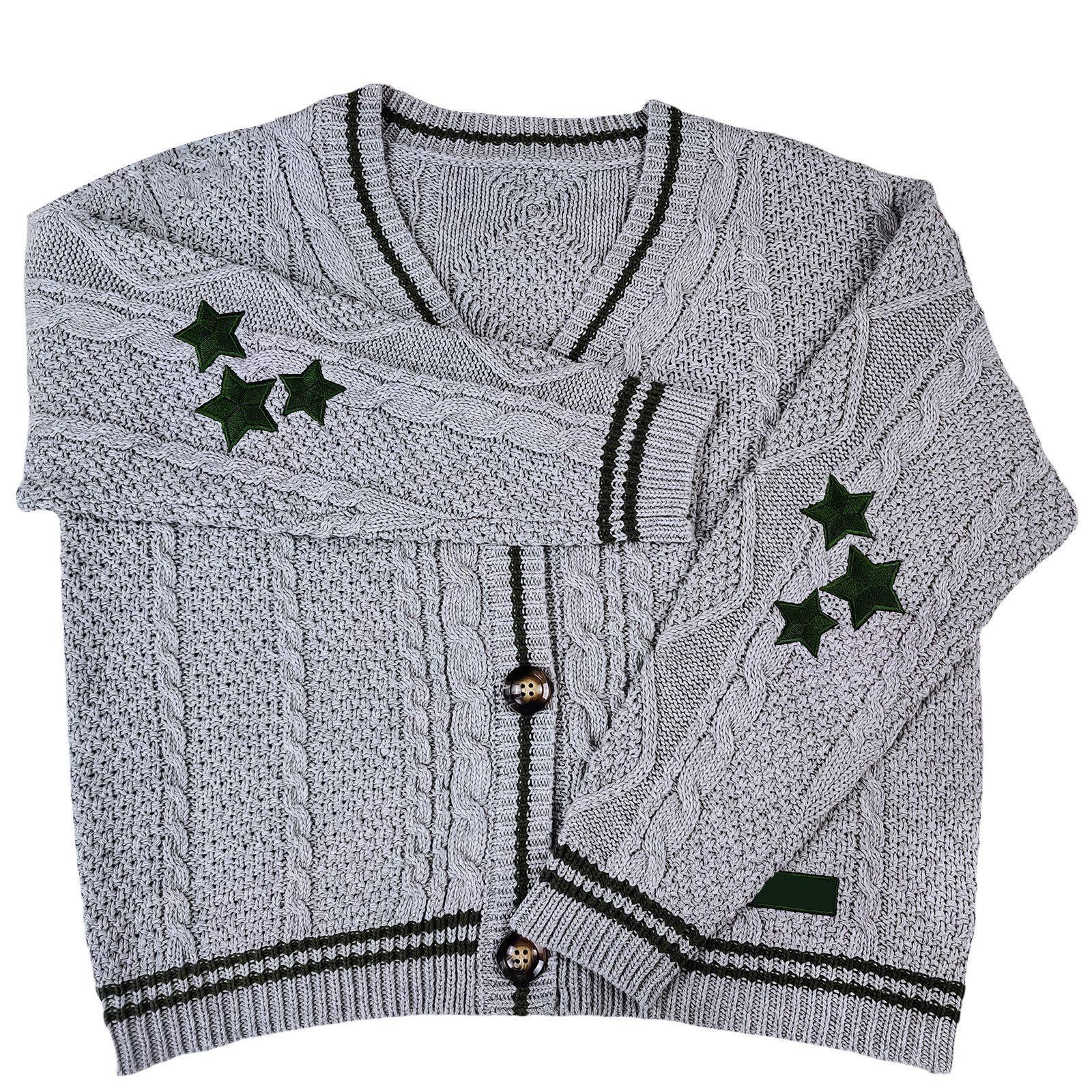 Women's Sweaters Christmas Tree Women Cardigan Autumn Winter Knitted Cardigans With Star Embroidery Holiday Sweater Folklore Tops Gift