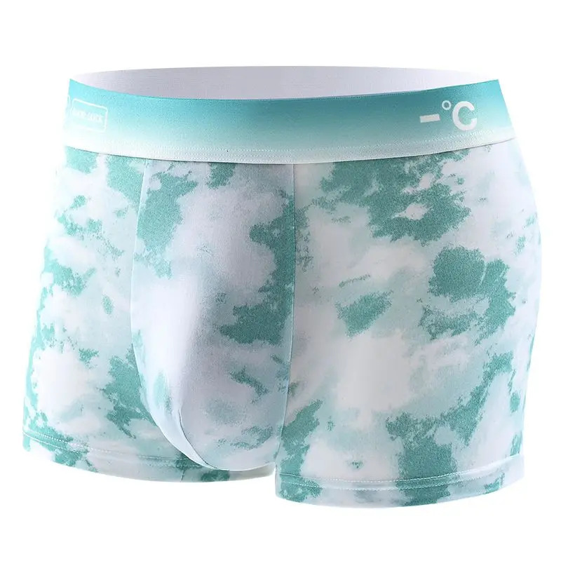 1 piece of boxing shorts mens ice silk underwear breathable sexy thin Ushaped invisible wholesale lots L6XL 250417
