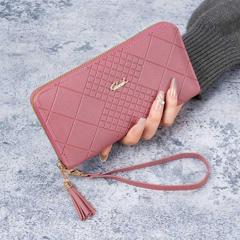 Zipper Money Coin Purse Women Card Holder Long PU Leather Clutch Wallet Large Capacity Lady Wristlet Phone HandBags Money PocketW251120