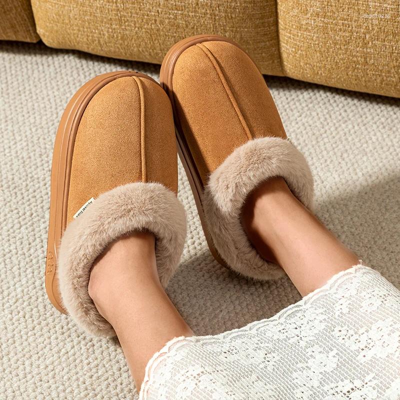 Designer Slippers Fashion PU Warm Women Winter Boot Couple Indoor Outdoor Anti-slip Snow Boots Men Leisure Home Shoes