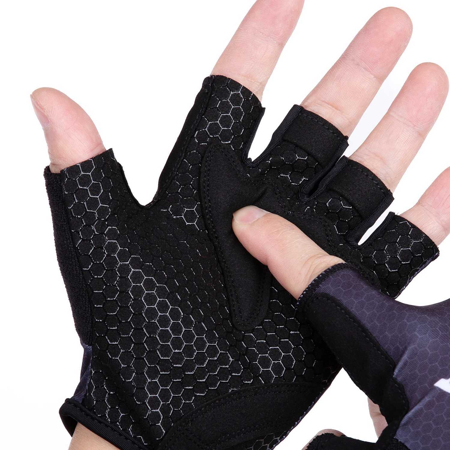 New 2025 Bicycle Gloves UAE Team Mens Half Finger Mat MTB Road Bike Gloves Running Fitness Cycling Sport Gloves Y250419
