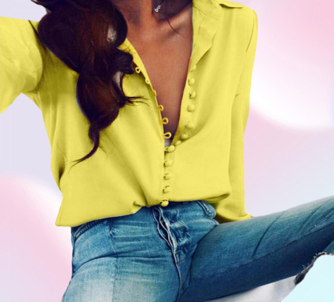 Womens Tops And Blouses Long Sleeve Lady Cardigan With Button Fashion Woman Blouses New Lapel Shirt Turn Down Collar Blouse3921058