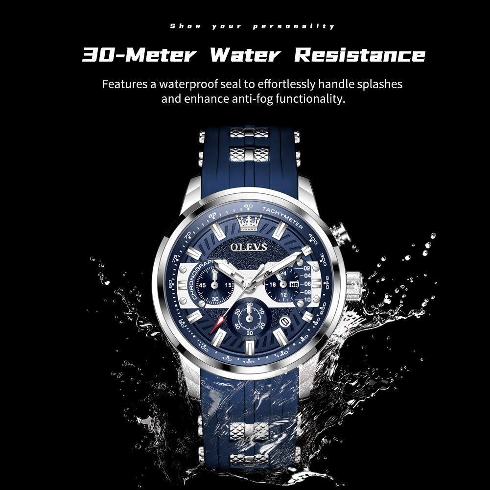 OLEVS Men's Elegant Multi-functional Waterproof Quartz Watch Men's Wristwatch Men's Wristwatch Watches Men Designer Watch Free Delivery