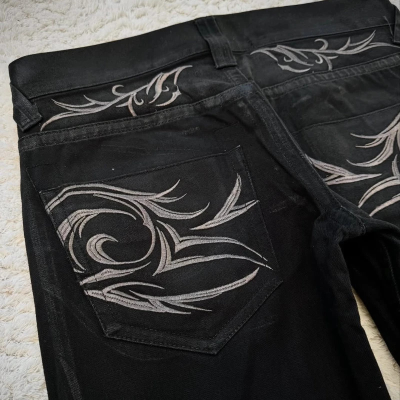 vintage X ray waxing tribal y mens flared jeans Gothic high street unisex punk slim fit Y2K baggy 251218