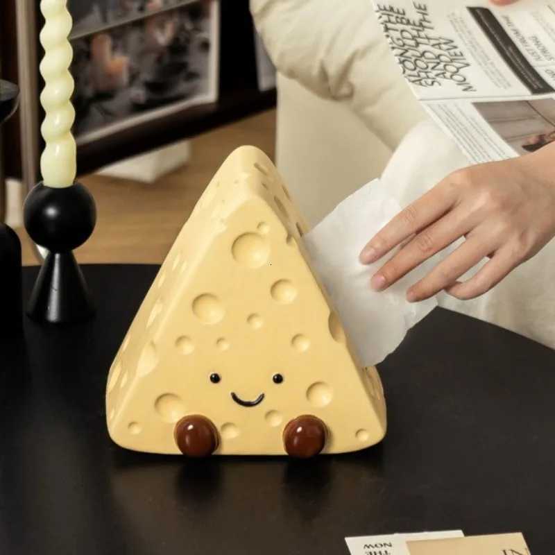 Cream Style Ceramic Tissue Box Cover Cute Tabletop Decor for Living Room Bedside Dressing Creative Toilet Paper Holder C251120