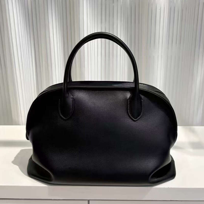 Women's Bags new light luxury top layer cowhide pleated hand-held with trendy texture and versatile temperament, large capacity women's bag