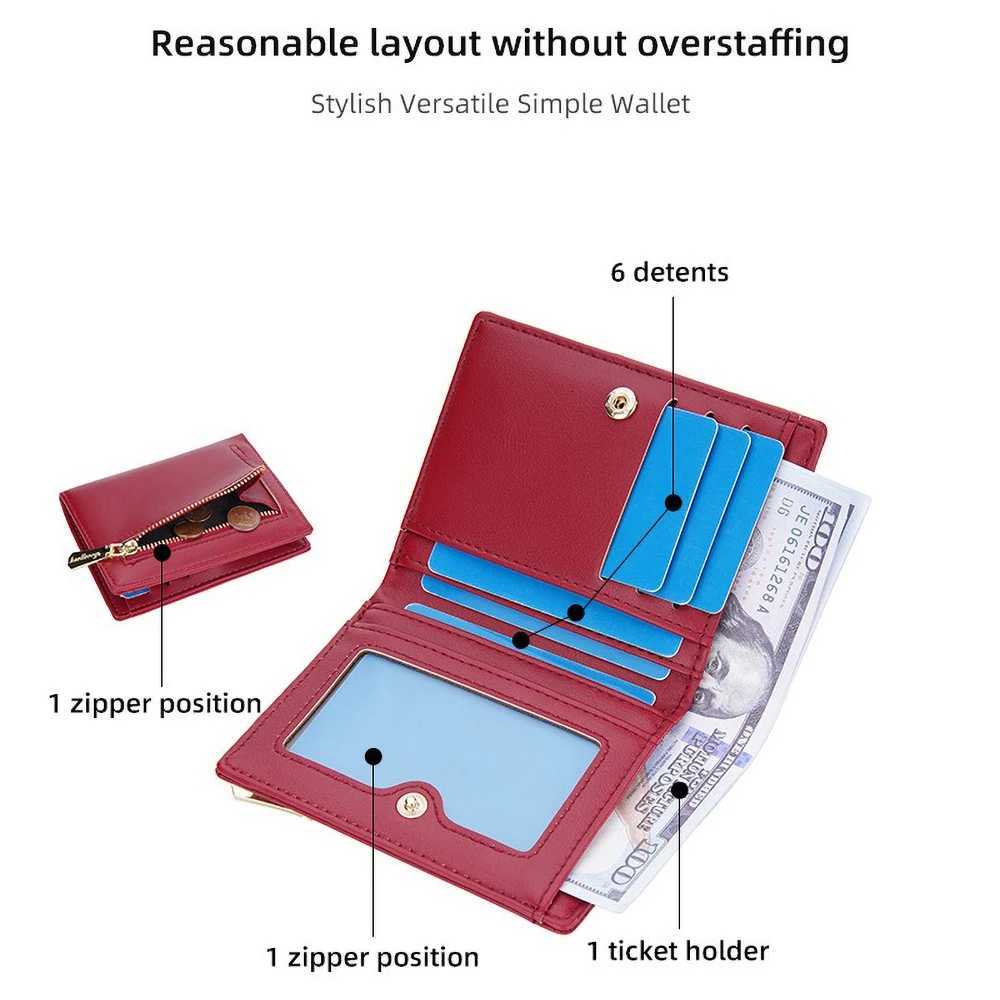 Small Minimalist Card Holder Baellerry Compact Zip Around Wallet for Women RFID Blocking Multi Pocket OrganizerW251120