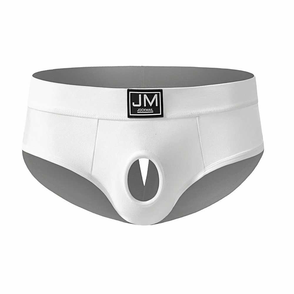 Sexy Men Underwear Brief with Reinforced Crotch for Men Women Couples Role Play Gay Underwear Penis Hole Backless Open BackW251120
