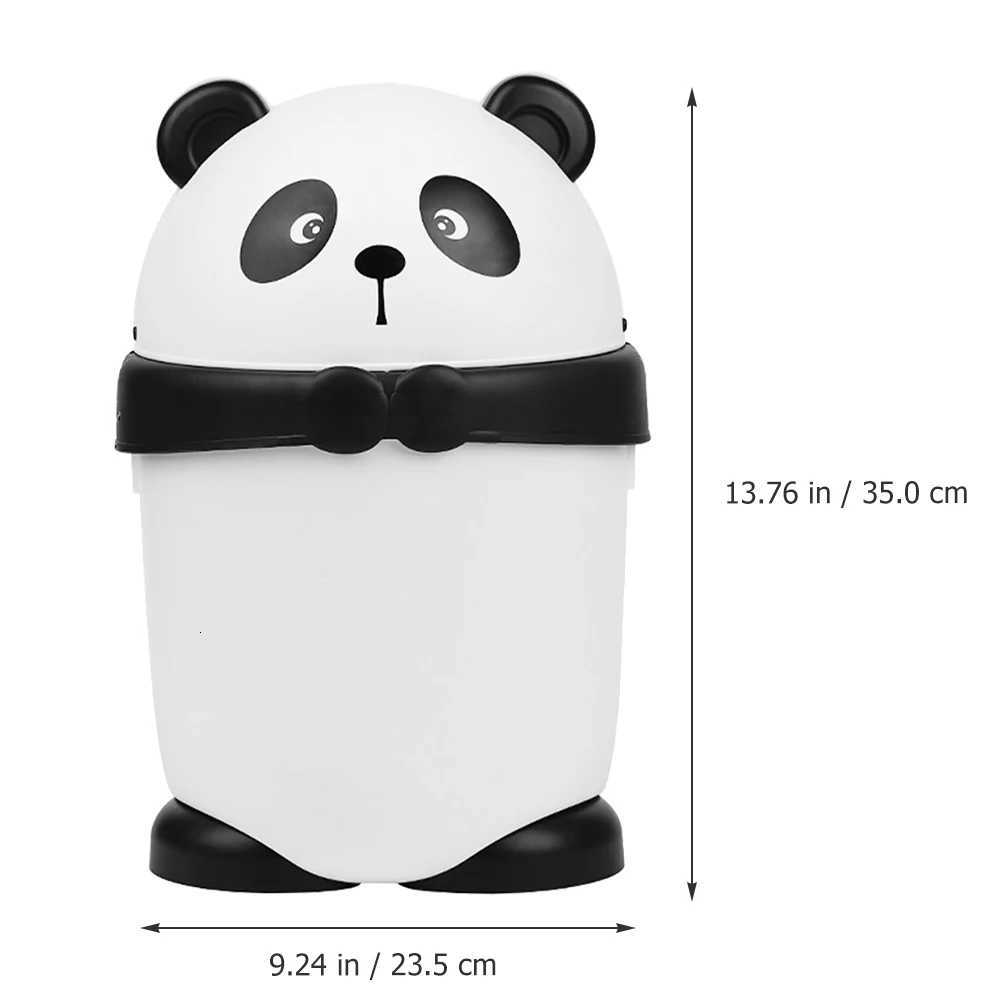 3D Cartoon Panda Flip Lid Trash Can PP Material Kitchen Bedroom Office Garbage Bin With Lid Reusable Plastic Waste Bin C251120