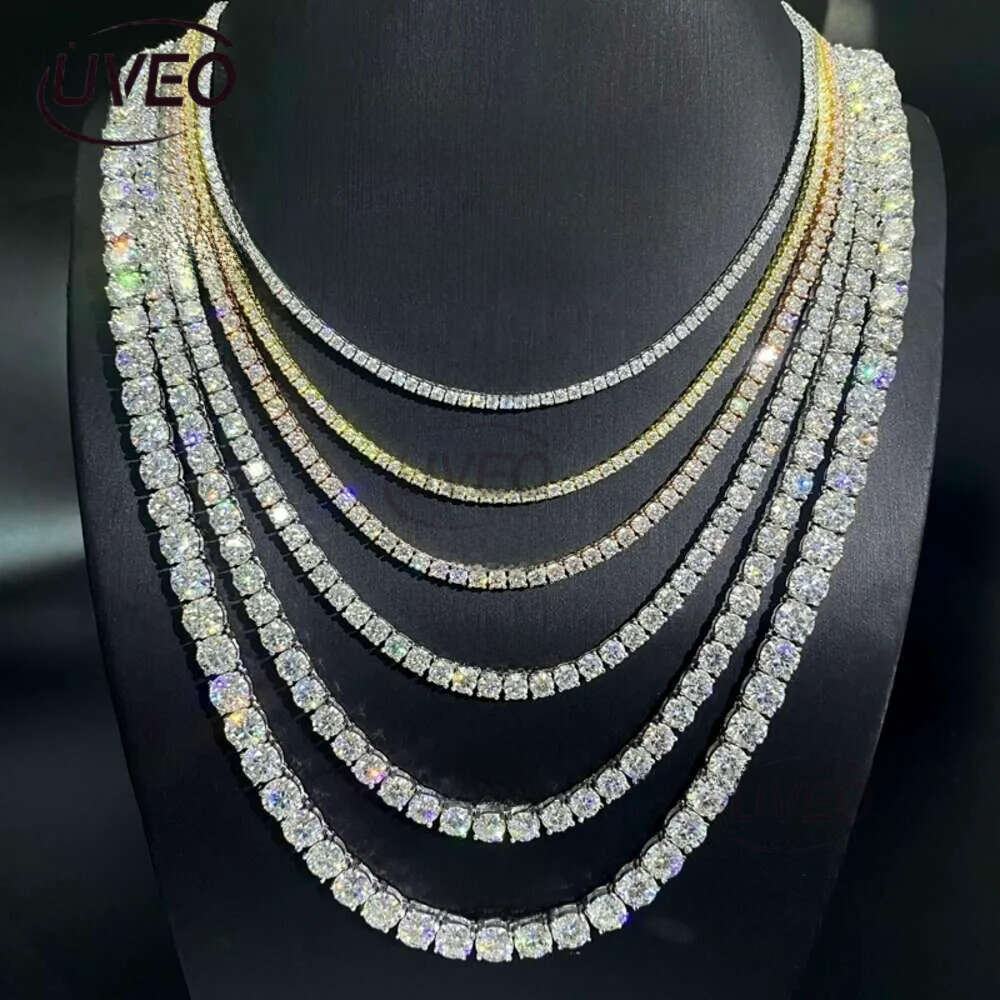 Cheapest Price Hip Hop Sier Gra VVS Moissanite Dia Tennis chain 3MM 4MM 5MM Necklace Bracelet Men Women Hiphop Jewelry Free delivery
