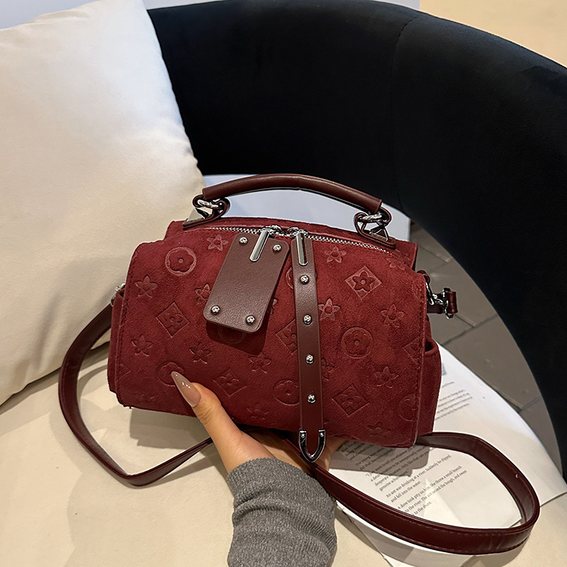 Cross-Body Bag Pillow Bag Fashionable Go Out All Kinds Of Boston Handbag Exquisite Shoulder Senior Sense Matte Bag