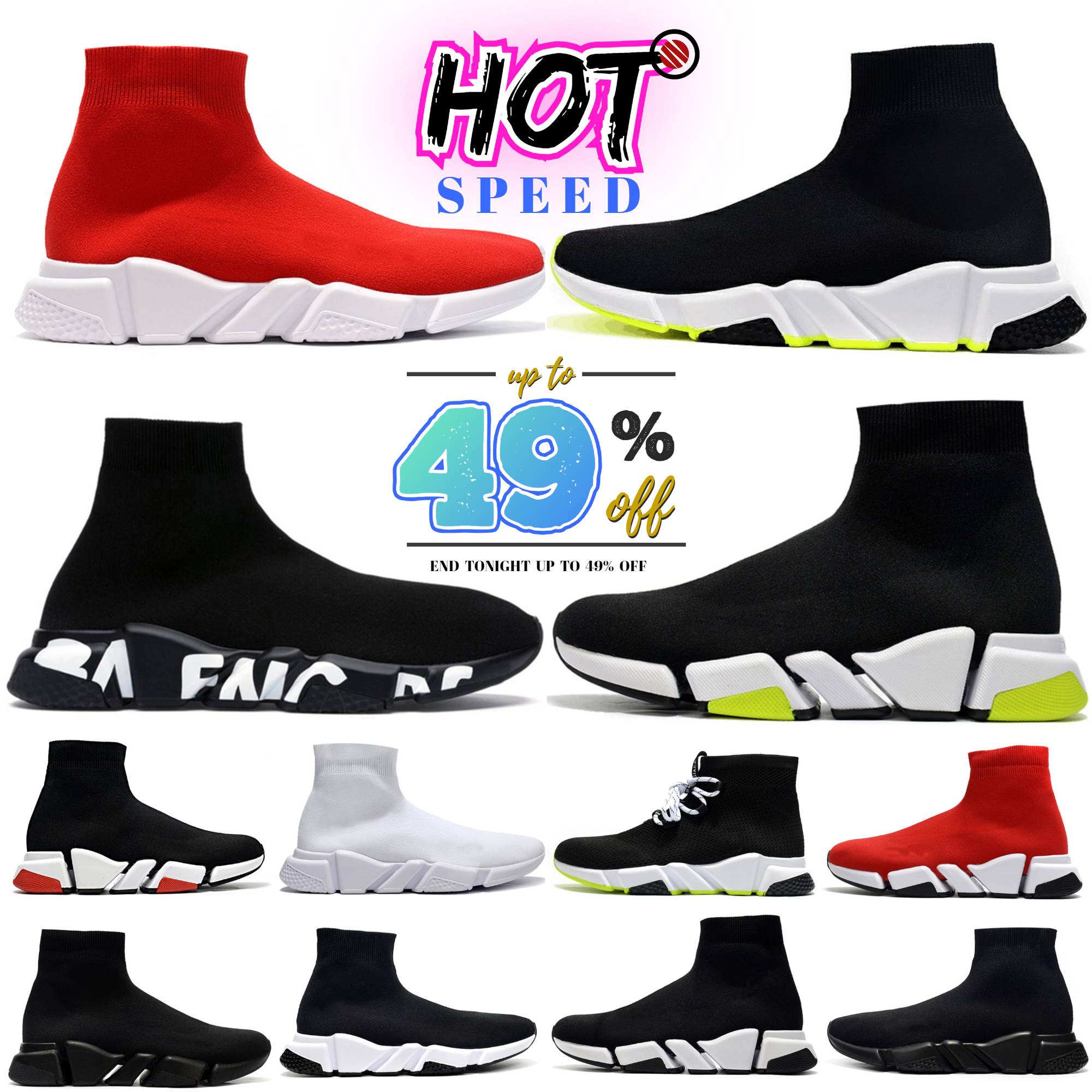 2026 Designer Sock shoes Casual sneakers for men women high triple Black Red White Beige Pink Cristal Comfort Sole Breathable fashion sports trainers SIZE 36-45