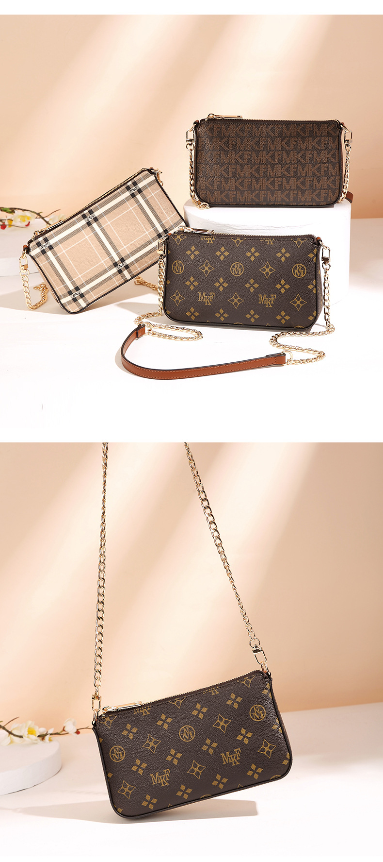 Designer mini POCHETTE bag monogram flower Women shoulder crossbody clutch pouch Original Box free shipping