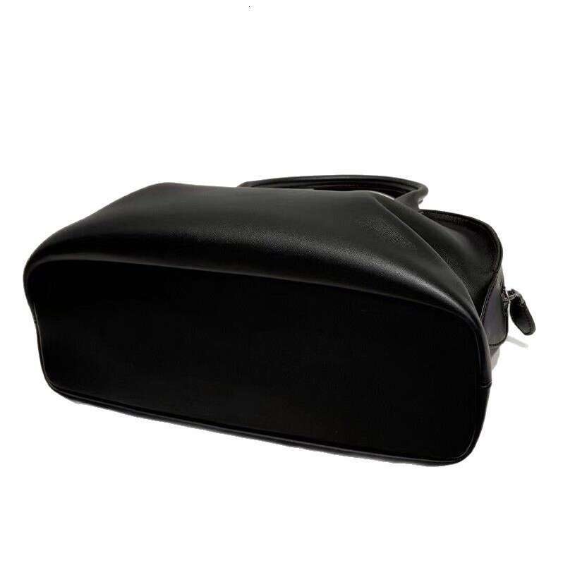 Women's Bags new light luxury top layer cowhide pleated hand-held with trendy texture and versatile temperament, large capacity women's bag