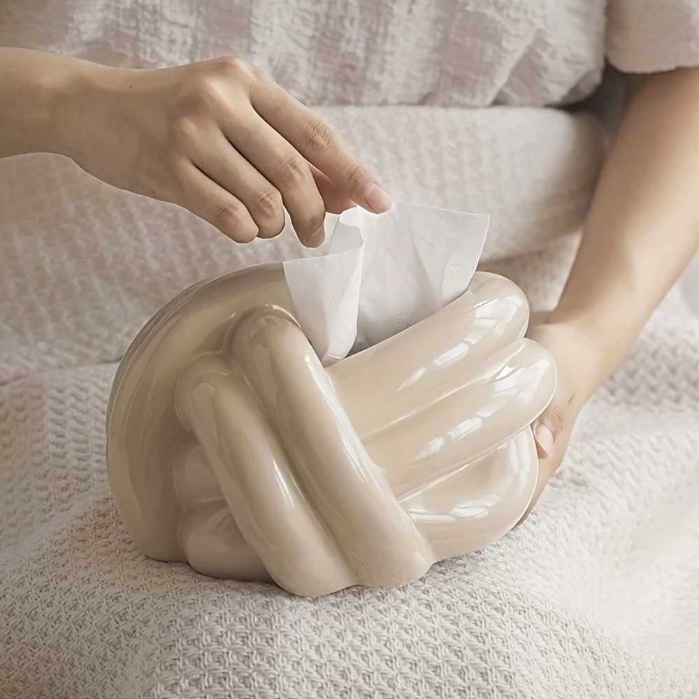 Creative Knot Ceramic Tissue Box Holder for Living Room Bedroom Table Home Decor C2511201