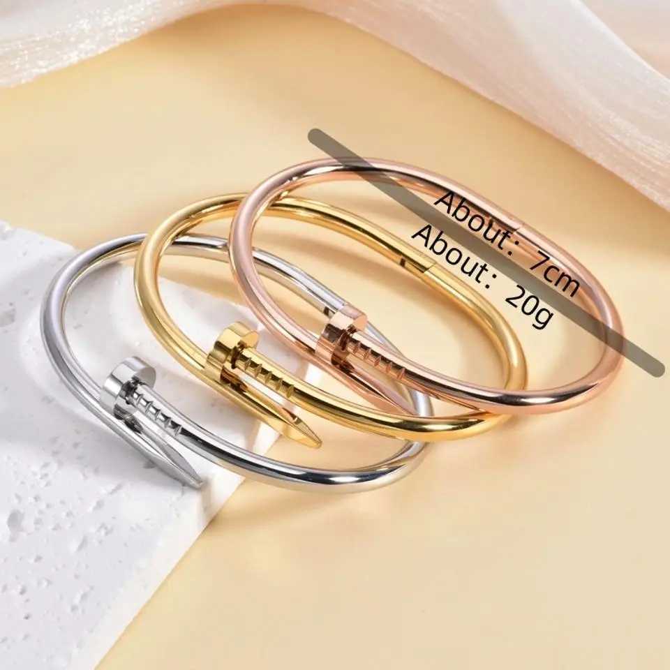 ULLZ Simple 316 Nail Lamp Luxury Titanium Steel Jewelry Womens High Quality Bracelet Multi functional Non fading Handmade Jewelry Y250420