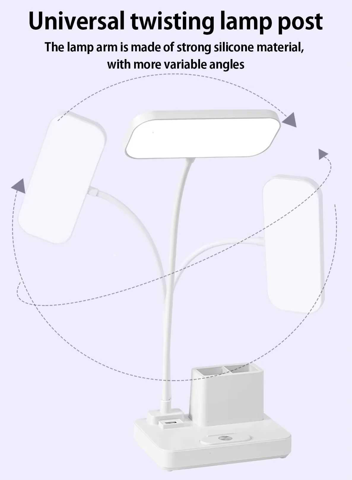 LED3 Modes Touch Dimming USB Dimming Clip Student Dormitory Learning StudyTable Light Bedside Flexo LampsRechargeable desk lamp M251120