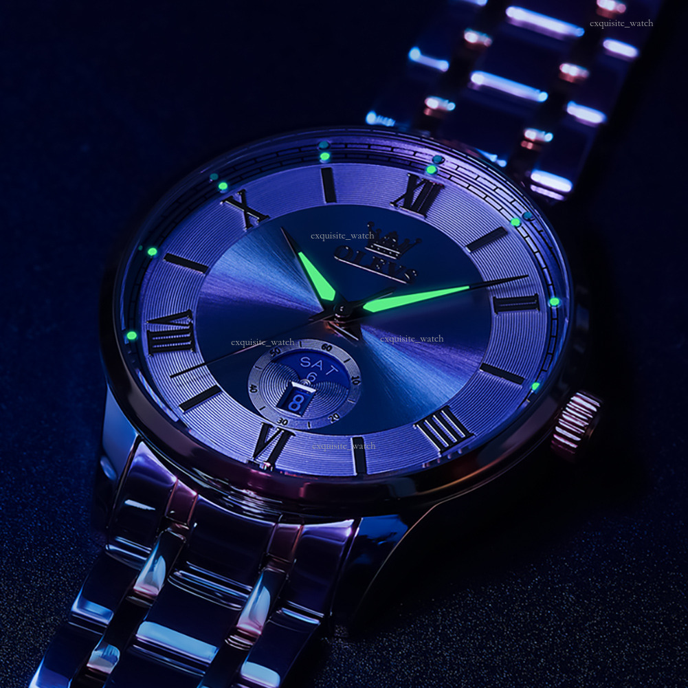 OLEVS Designer Men's Diving Outdoor Sports New Moon Phase Solid Luminous Waterproof Quartz Men's Watch Luxury Watch Free Delivery Wholesale