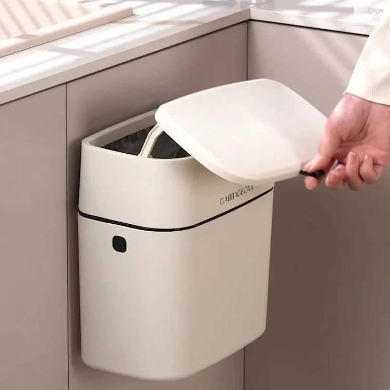Kitchen Trash Can Multi-layer Dry Wet Separation Garbage Storage Bin Large Press-type Paper Basket with Pulleys Home Supplies C251120