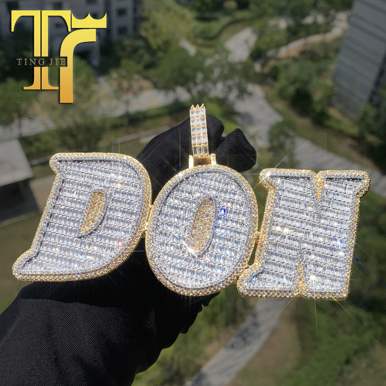 Aokaishen Custom Name Pendant Men Hip Hop Necklace Iced Out Zircon Personalized Silver Color Chain Charms Luxulry Jewelry 250220