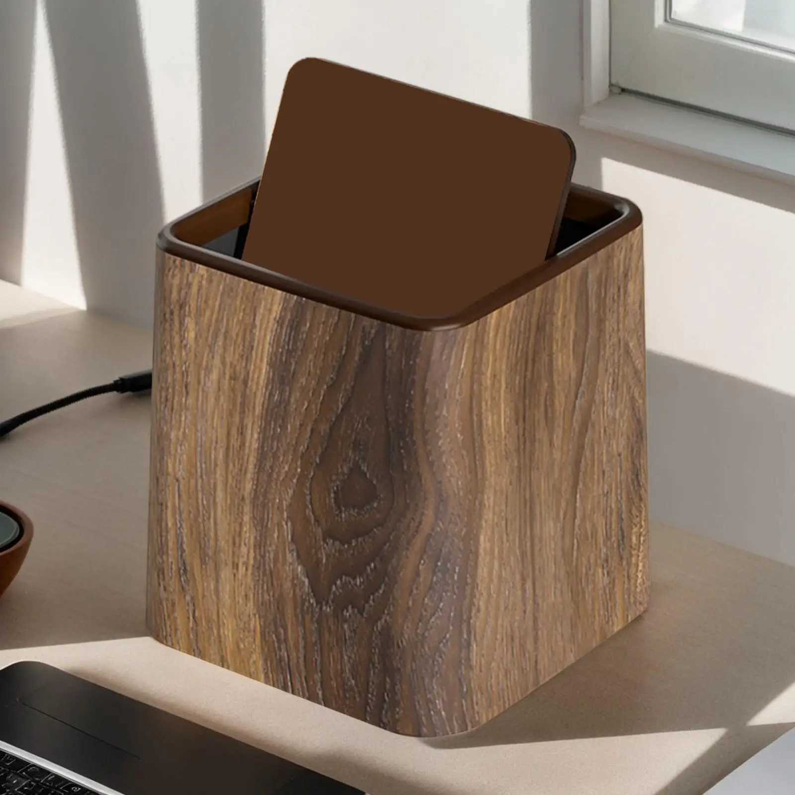 Mini Desktop Bin Small Desk Trash Can Little Trash Can Desktop Wastebasket Dustbin withLid Storage Container Desktop Accessories C251120