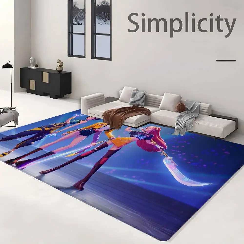 Kpop D-demon Hunters Room Mats Anti-slip Absorb Water Long Strip luxury Cushion Bedroon Mat Household CarpetsM251120