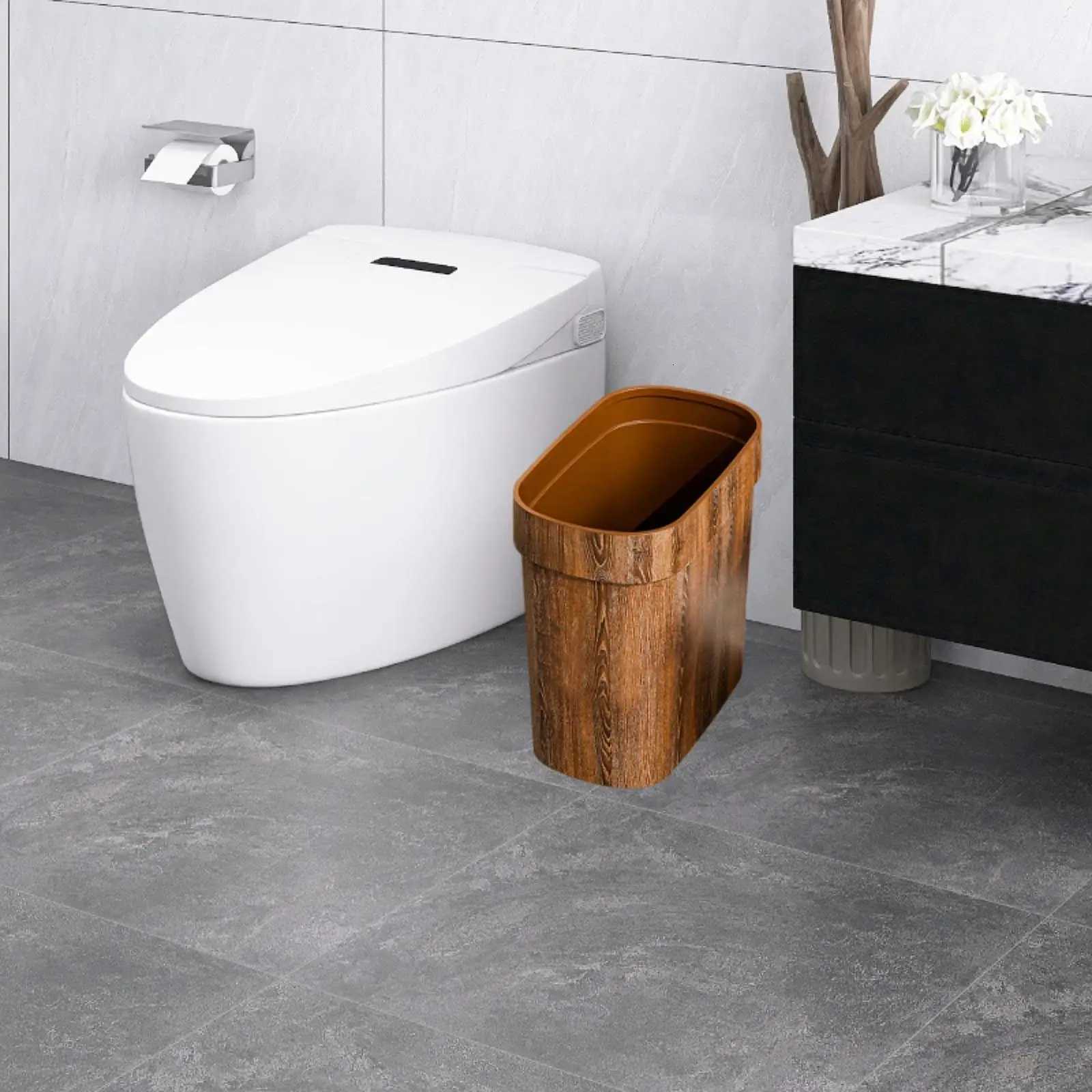 Slim Trash Can Rubbish Container Waste Basket Minimst Garbage Container Bin Trash Bin for Study Room Bedroom Bathroom Home C251120