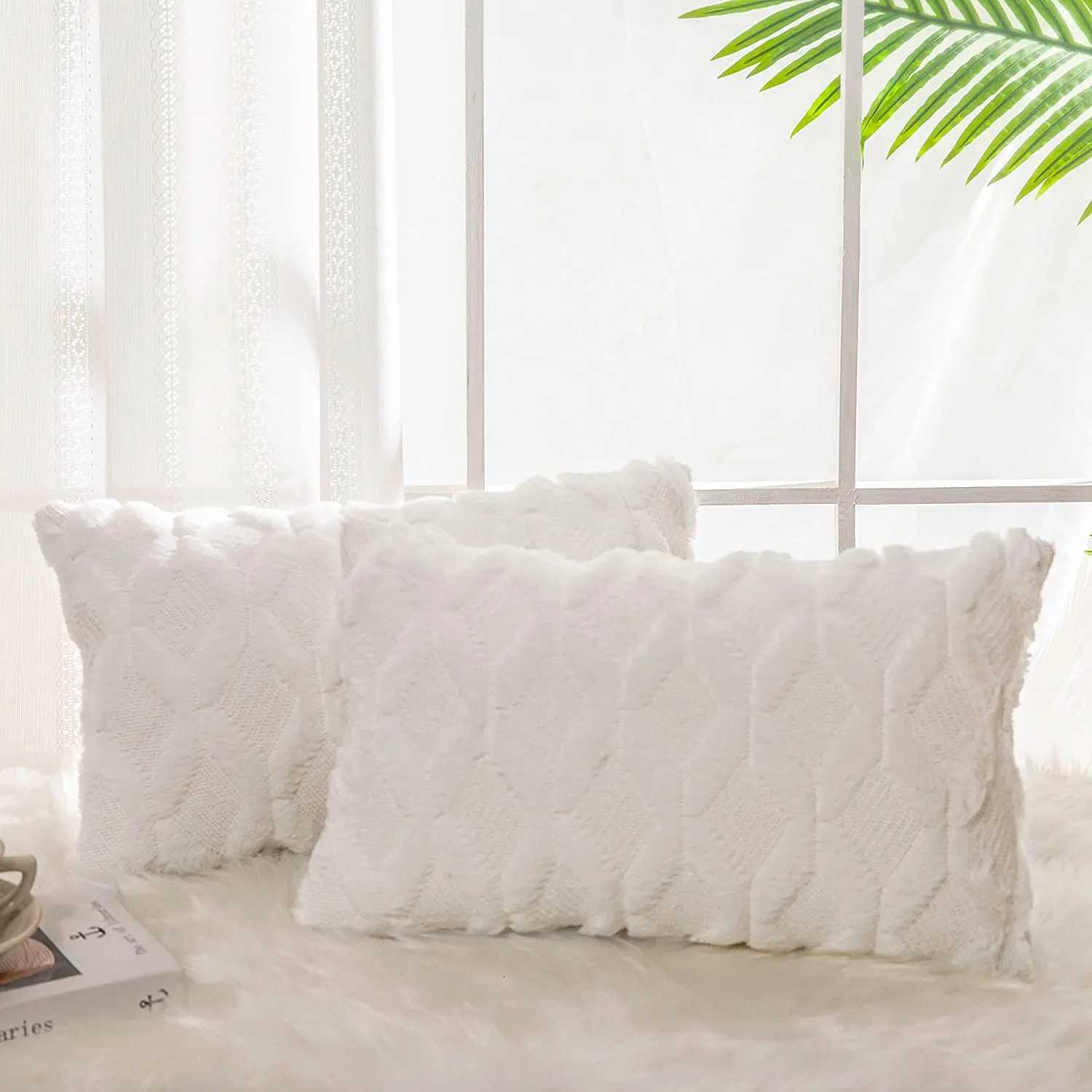 Pillow Case White Plush Cover Sofa Soft 30x50 case Living Room Decorations Funda Cojin Rectangular Cushion Cover Comfortable C251120