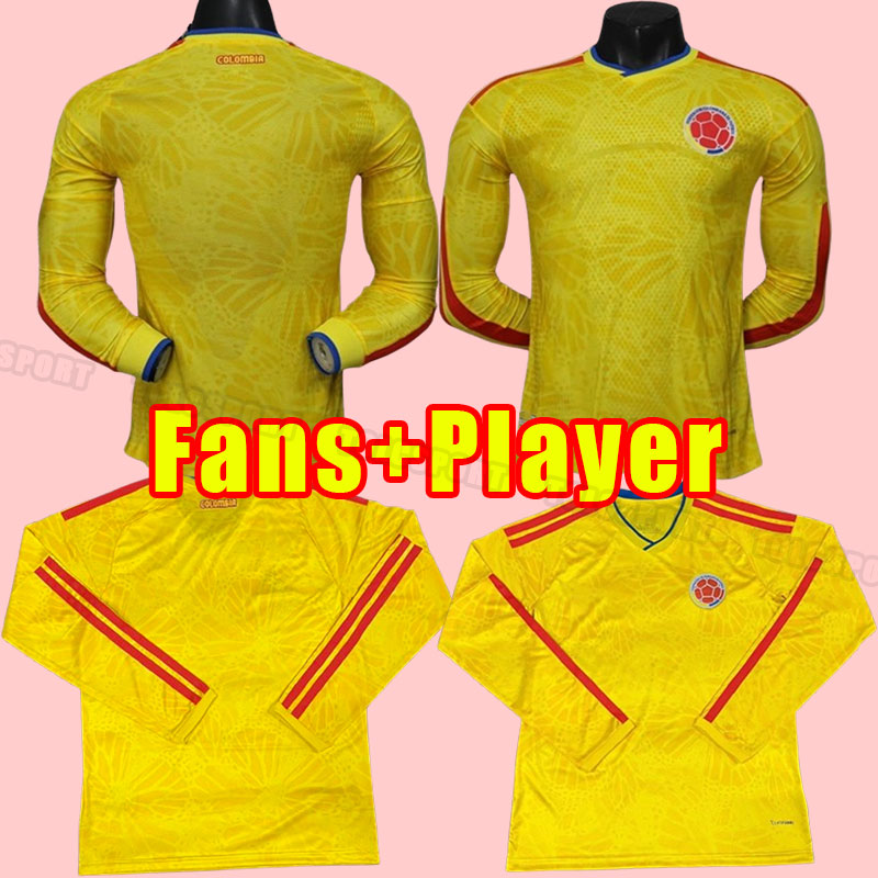 Long sleeve Colombia soccer jerseys 2025 2026 JAMES FALCAO CUADRADO BORRE D. Sanchez Luis Suarez 100TH Centenary Anniversary 100 years fans player Version