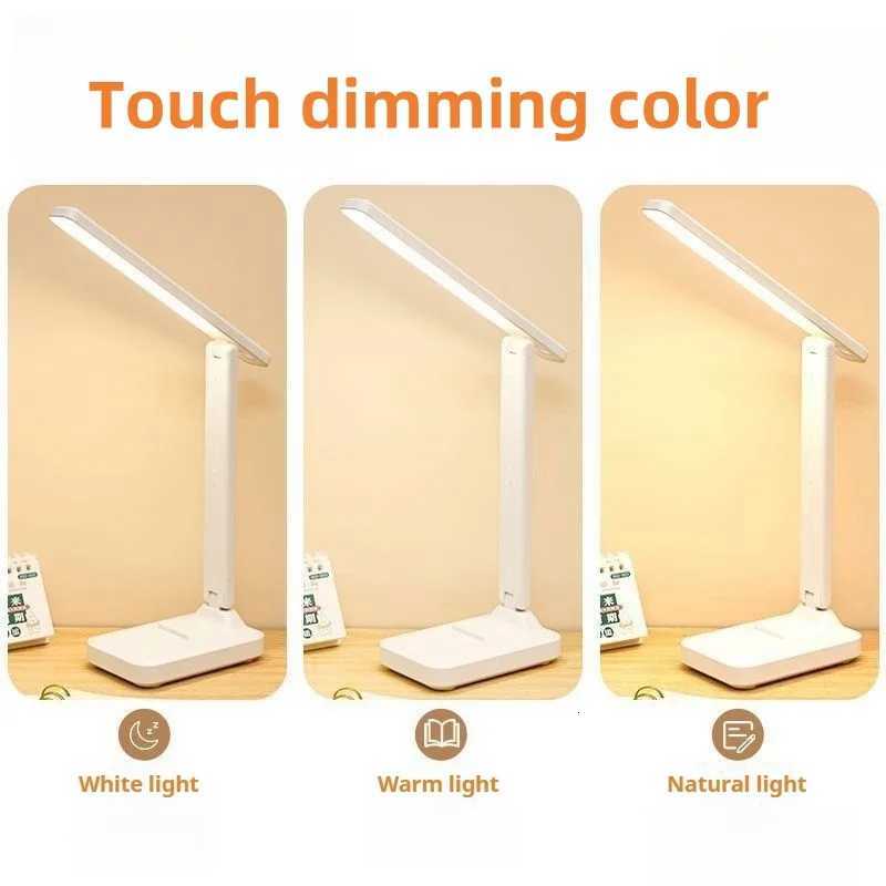 LED Table Lamp Eyes Protection Touch Dimmable LED Reading Light Student Dormitory Bedroom Reading USB Rechargable Desk Lamp M251120