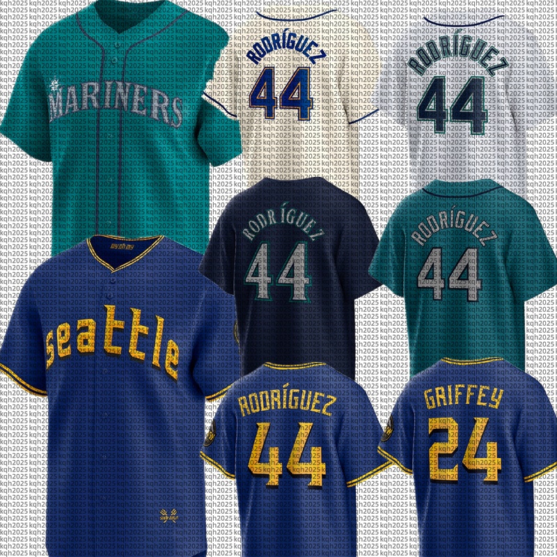 Custom Mariners Baseball Jersey Josh Naylor Ken Griffey Jr. Julio Rodriguez JP Crawford Mitch Haniger Cal Raleigh Ichiro Suzuki Andres Munoz George Kirby Bryan Woo