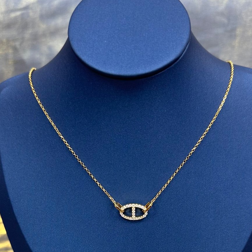 Classic Designer Brand Full Diamond Necklace Women's Fashion Diamond-encrusted Bracelet 18k Gold and Silver Hoop Earrings Luxury Jewelry Gift