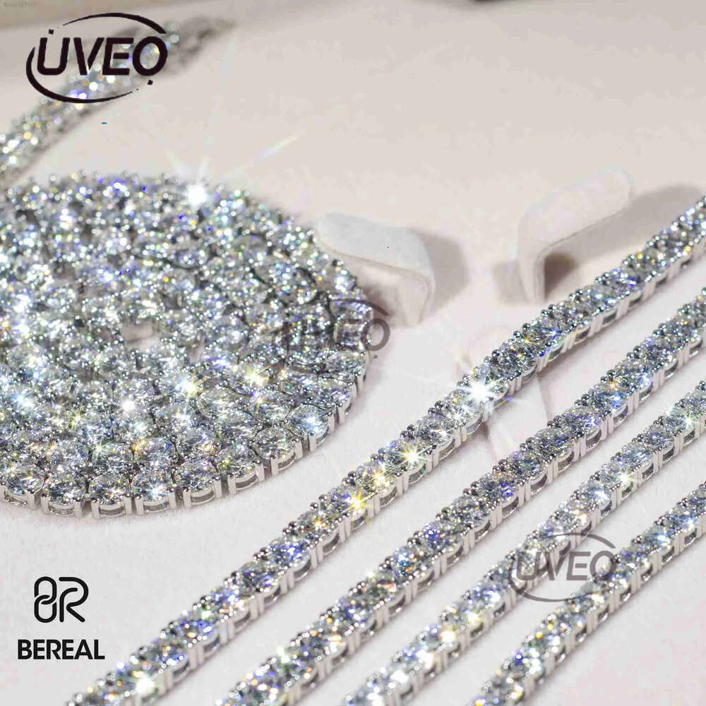 Necklaces Cross Pendant Hip Hop Necklace 4mm 5mm Vvs Moissanite Dia Tennis Chain Sier for Women Men Jewelry 2024 new