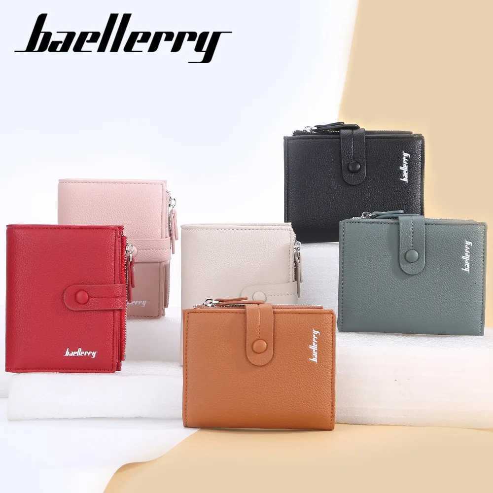 Mini Wallet for Women Baellerry Small Tri-fold Clutch with Zipper Snap Button Multi Card Holder Organizer Gift for HerW251120