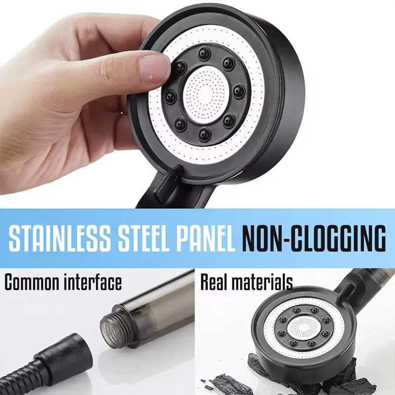 Shower Head High Pressure 5 Modes Water Saving Nozzle Powerful Pressurized Bathroom High-pressure Water Gun Booster Shower HeadM251120