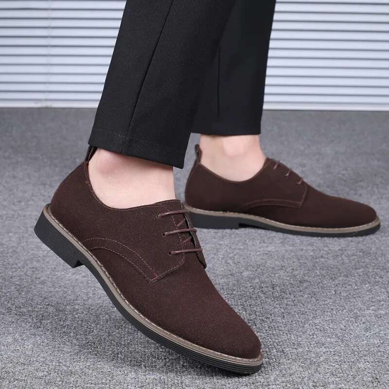 Mens Dress Shoes Legitimate Leather Shoe PU Suede Casual Men Designer Social Male Black Business Man Men's Wedding Summer