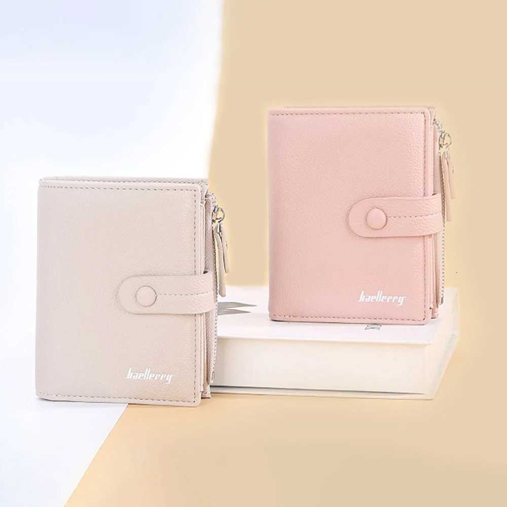 Mini Wallet for Women Baellerry Small Tri-fold Clutch with Zipper Snap Button Multi Card Holder Organizer Gift for HerW251120
