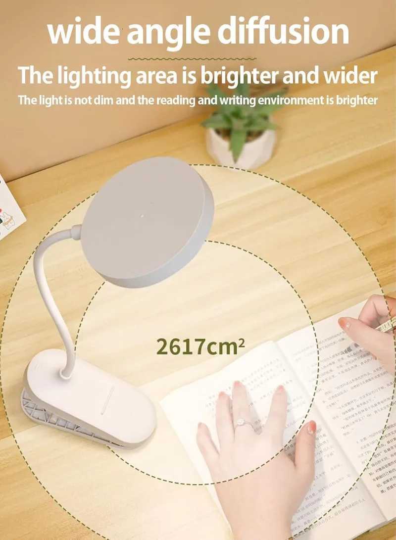 LED3 Modes Touch Dimming USB Dimming Clip Student Dormitory Learning StudyTable Light Bedside Flexo LampsRechargeable desk lamp M251120